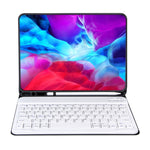 Bao da bàn phím Bluetooth có thể tháo rời X-11BS họa tiết da trơn cho iPad Pro 11 inch 2020 / 2018, có khe cắm bút & đèn nền, bàn phím màu trắng
