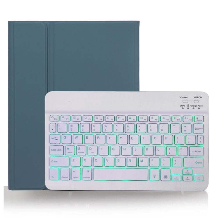 Bao da bàn phím Bluetooth có thể tháo rời X-11BS họa tiết da trơn cho iPad Pro 11 inch 2020 / 2018, có khe cắm bút & đèn nền, bàn phím màu trắng