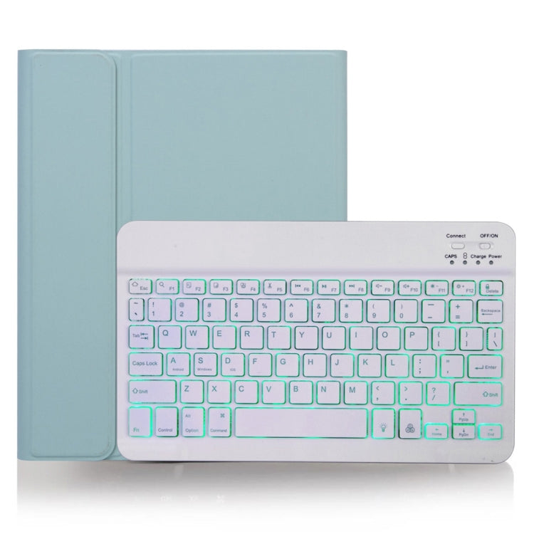 Bao da bàn phím Bluetooth có thể tháo rời X-11BS họa tiết da trơn cho iPad Pro 11 inch 2020 / 2018, có khe cắm bút & đèn nền, bàn phím màu trắng
