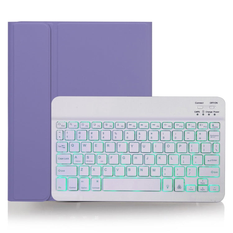 Bao da bàn phím Bluetooth có thể tháo rời X-11BS họa tiết da trơn cho iPad Pro 11 inch 2020 / 2018, có khe cắm bút & đèn nền, bàn phím màu trắng
