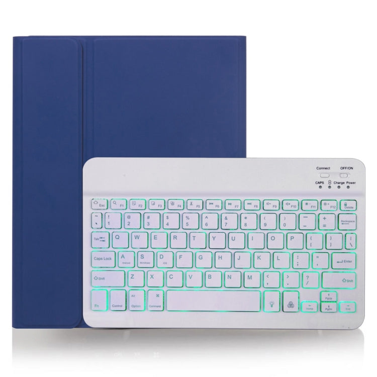Bao da bàn phím Bluetooth có thể tháo rời X-11BS họa tiết da trơn cho iPad Pro 11 inch 2020 / 2018, có khe cắm bút & đèn nền, bàn phím màu trắng