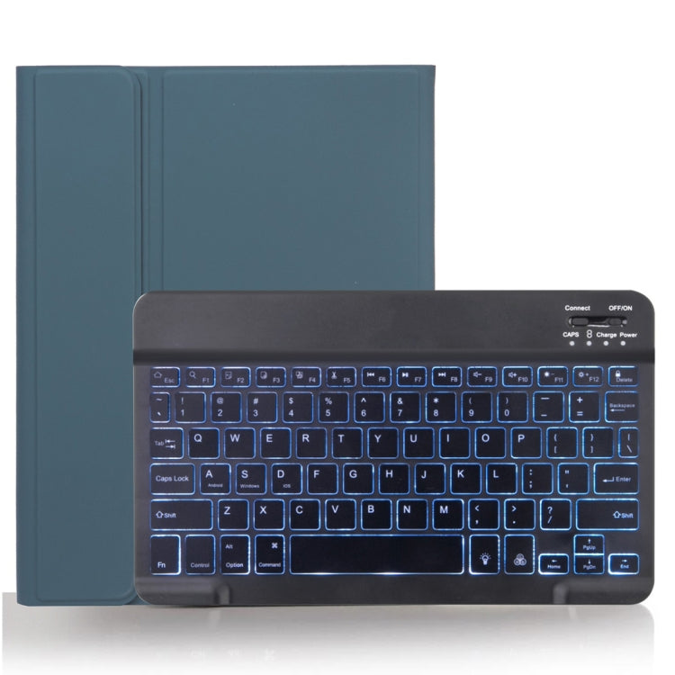 Bao da bàn phím Bluetooth có thể tháo rời X-11BS họa tiết da trơn cho iPad Pro 11 inch 2020 / 2018, có khe cắm bút & đèn nền, bàn phím màu đen