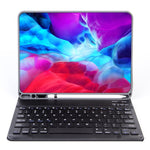 Bao da bàn phím Bluetooth có thể tháo rời X-11BS họa tiết da trơn cho iPad Pro 11 inch 2020 / 2018, có khe cắm bút & đèn nền, bàn phím màu đen