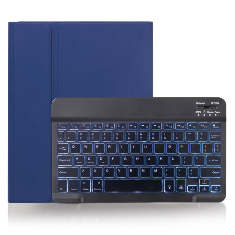 Bao da bàn phím Bluetooth có thể tháo rời X-11BS họa tiết da trơn cho iPad Pro 11 inch 2020 / 2018, có khe cắm bút & đèn nền, bàn phím màu đen
