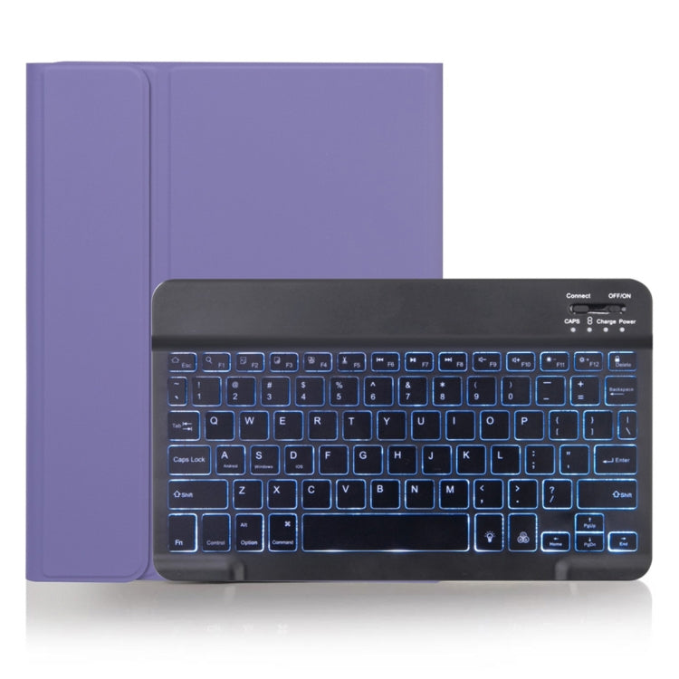 Bao da bàn phím Bluetooth có thể tháo rời X-11BS họa tiết da trơn cho iPad Pro 11 inch 2020 / 2018, có khe cắm bút & đèn nền, bàn phím màu đen