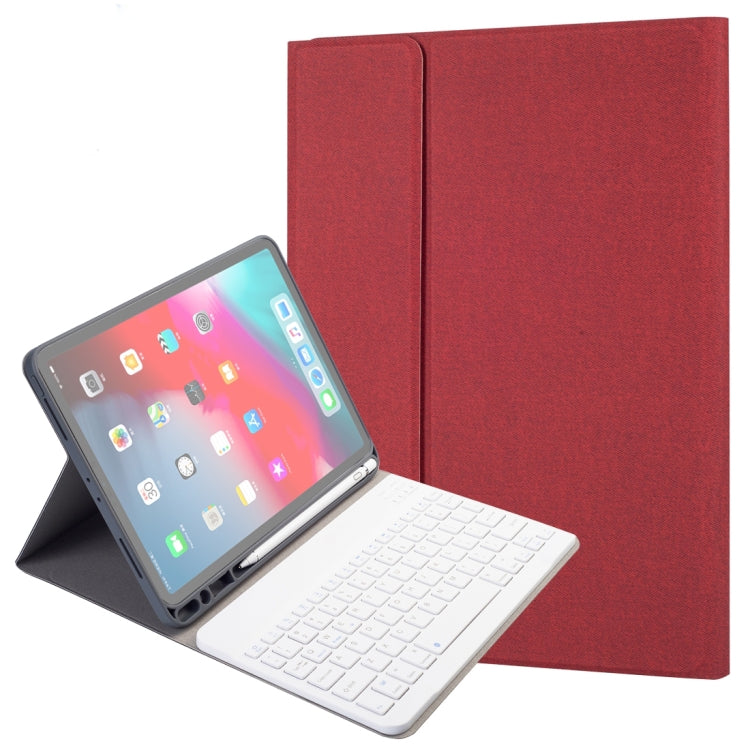 RK11 Bao da máy tính bảng bàn phím Bluetooth nhựa tháo rời kết cấu lụa cho iPad Pro 11 inch có ngăn đựng bút & chức năng giá đỡ