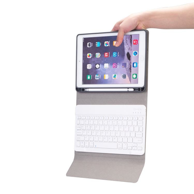 RK508 Bao da bàn phím Bluetooth nhựa có thể tháo rời kết hợp vân lụa cho iPad Air 2 & Air 1 / Pro 9.7 inch & iPad 2017 & iPad 2018, có chân đỡ & khe cắm bút