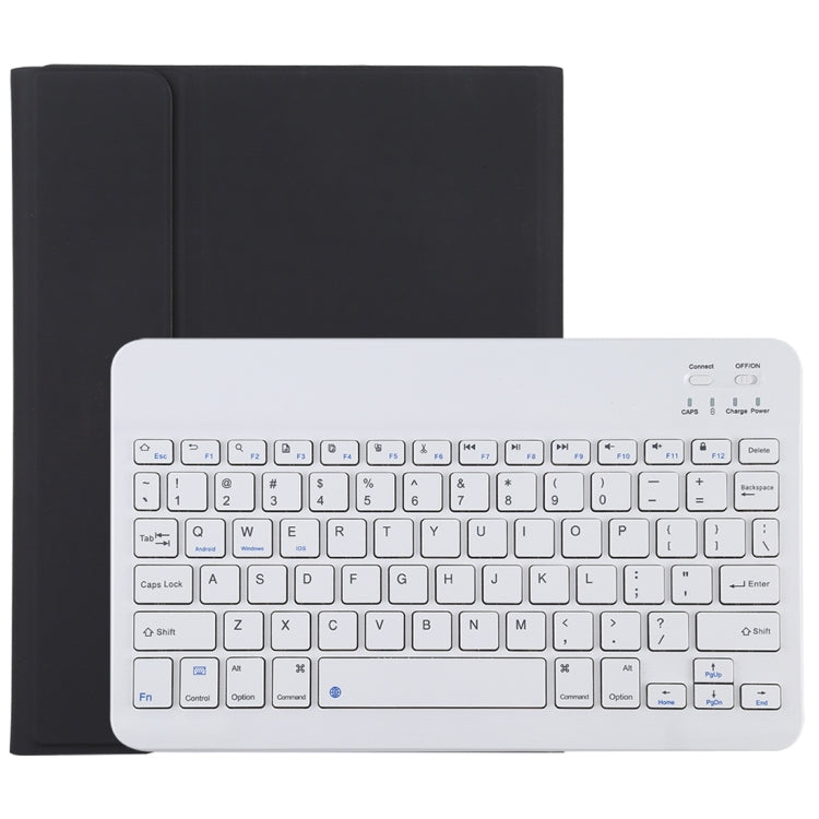 Bàn phím Bluetooth TG11B trắng có thể tháo rời + bao da vải microfiber cho iPad Pro 11 inch (2020), có khe và giá đỡ bút, bàn phím trắng