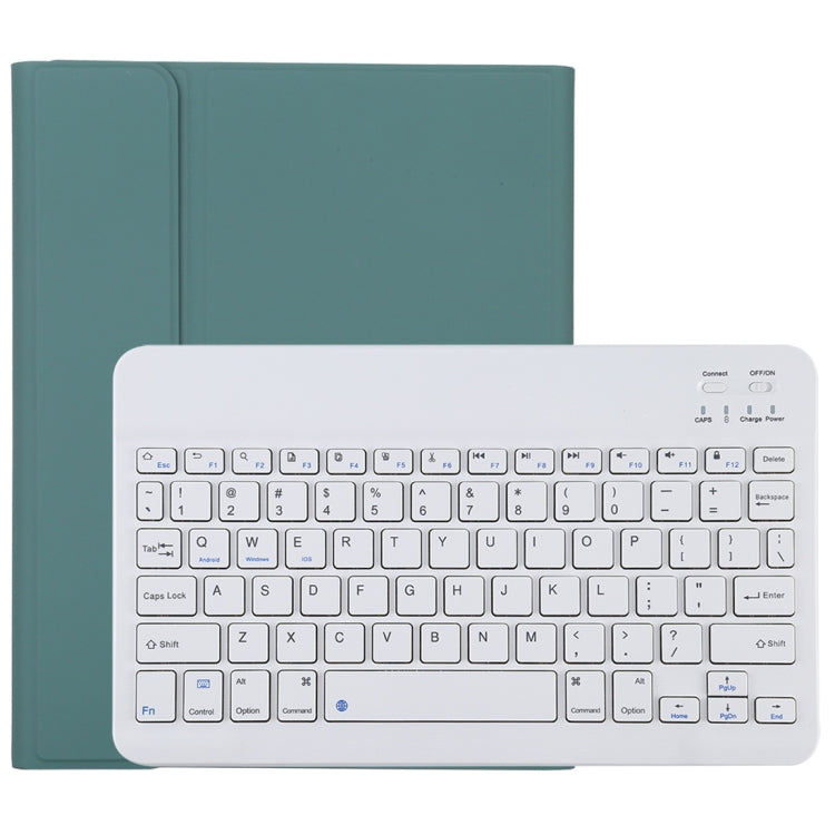 Bàn phím Bluetooth TG11B trắng có thể tháo rời + bao da vải microfiber cho iPad Pro 11 inch (2020), có khe và giá đỡ bút, bàn phím trắng