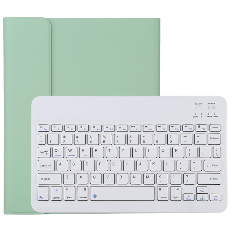 Bàn phím Bluetooth TG11B trắng có thể tháo rời + bao da vải microfiber cho iPad Pro 11 inch (2020), có khe và giá đỡ bút, bàn phím trắng