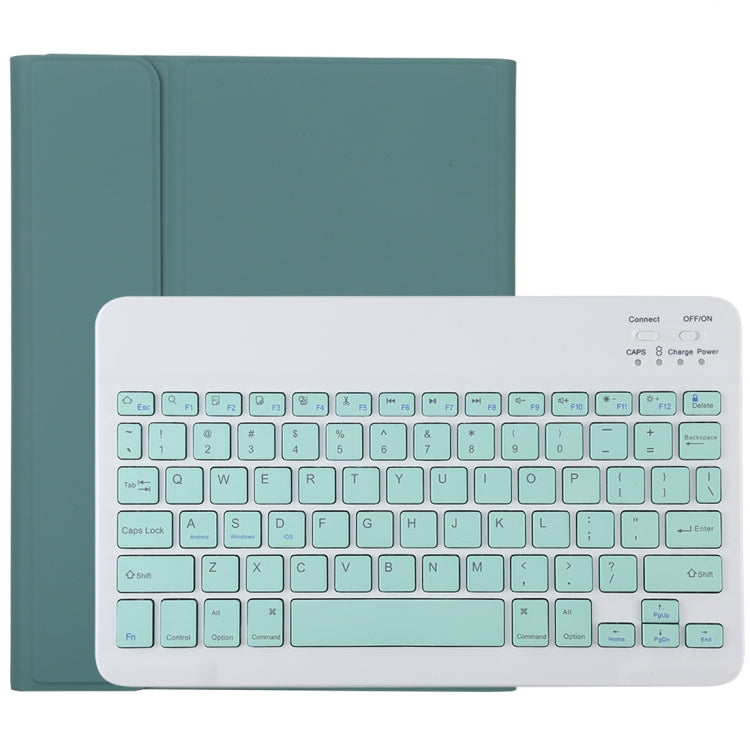 TG11B Bàn phím Bluetooth màu xanh tháo rời + Bao da máy tính bảng microfiber cho iPad Pro 11 inch (2020), có ngăn đựng bút & giá đỡ, bàn phím màu xanh