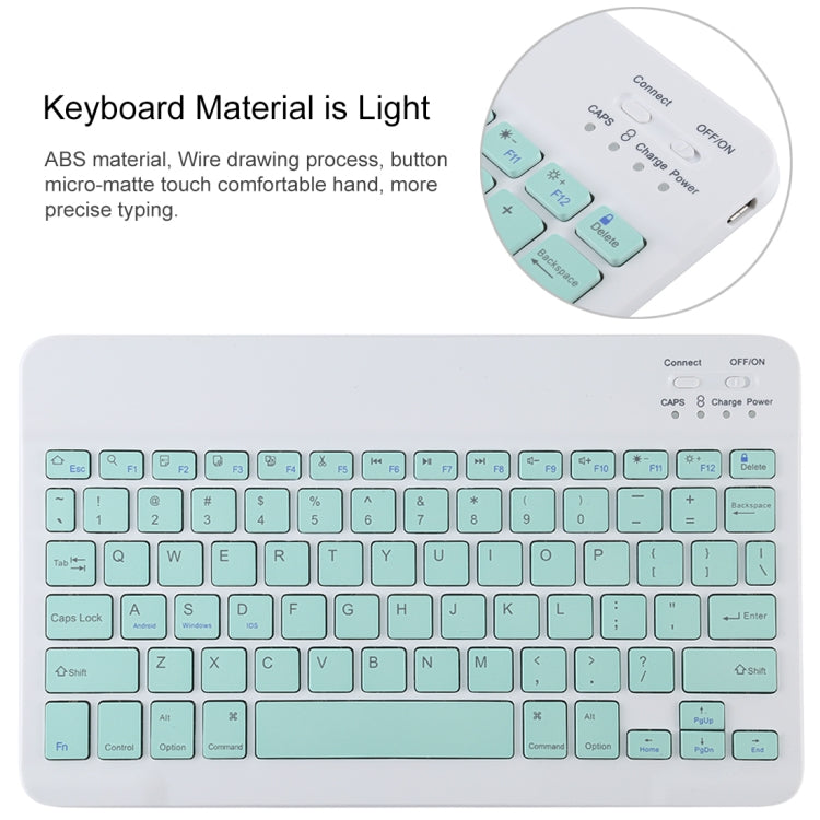 TG11B Bàn phím Bluetooth màu xanh tháo rời + Bao da máy tính bảng microfiber cho iPad Pro 11 inch (2020), có ngăn đựng bút & giá đỡ, bàn phím màu xanh