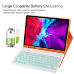 TG11B Bàn phím Bluetooth màu xanh tháo rời + Bao da máy tính bảng microfiber cho iPad Pro 11 inch (2020), có ngăn đựng bút & giá đỡ, bàn phím màu xanh