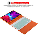 TG11B Bàn phím Bluetooth màu xanh tháo rời + Bao da máy tính bảng microfiber cho iPad Pro 11 inch (2020), có ngăn đựng bút & giá đỡ, bàn phím màu xanh
