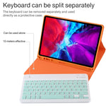 TG11B Bàn phím Bluetooth màu xanh tháo rời + Bao da máy tính bảng microfiber cho iPad Pro 11 inch (2020), có ngăn đựng bút & giá đỡ, bàn phím màu xanh