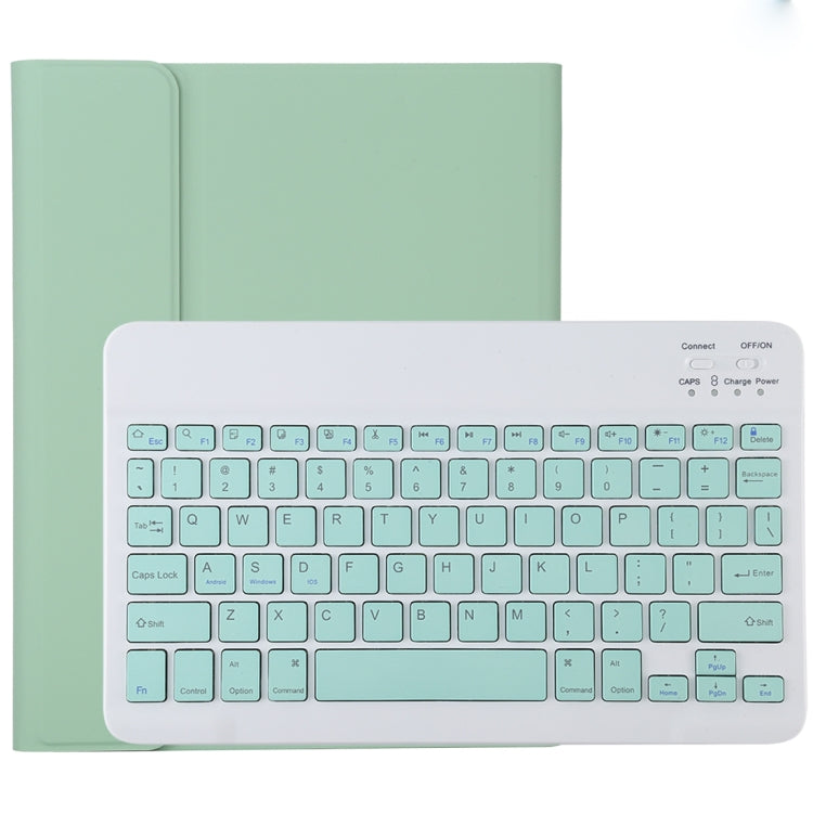 TG11B Bàn phím Bluetooth màu xanh tháo rời + Bao da máy tính bảng microfiber cho iPad Pro 11 inch (2020), có ngăn đựng bút & giá đỡ, bàn phím màu xanh