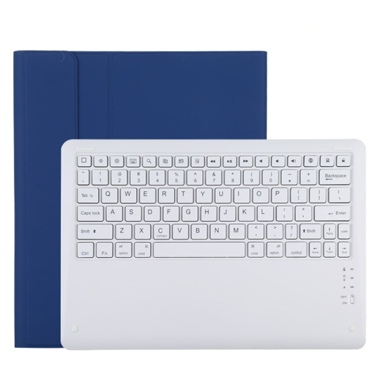 T129 Bao da máy tính bảng bàn phím Bluetooth màu trắng tháo rời microfiber cho iPad Pro 12.9 inch (2020), có giá đỡ, bàn phím màu trắng