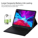 T129 Bao da máy tính bảng bàn phím Bluetooth màu đen tháo rời microfiber cho iPad Pro 12.9 inch (2020), có giá đỡ, bàn phím màu đen