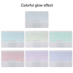 TG11BCS Bàn phím Bluetooth trắng có thể tháo rời + bao da vải microfiber cho iPad Pro 11 inch (2020), có đèn nền & touchpad & khe cắm bút & giá đỡ, bàn phím màu trắng