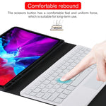 TG11BCS Bàn phím Bluetooth trắng có thể tháo rời + bao da vải microfiber cho iPad Pro 11 inch (2020), có đèn nền & touchpad & khe cắm bút & giá đỡ, bàn phím màu trắng