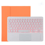 TG11BCS Bàn phím Bluetooth trắng có thể tháo rời + bao da vải microfiber cho iPad Pro 11 inch (2020), có đèn nền & touchpad & khe cắm bút & giá đỡ, bàn phím màu trắng