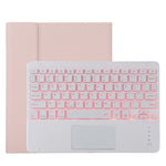 TG11BCS Bàn phím Bluetooth trắng có thể tháo rời + bao da vải microfiber cho iPad Pro 11 inch (2020), có đèn nền & touchpad & khe cắm bút & giá đỡ, bàn phím màu trắng
