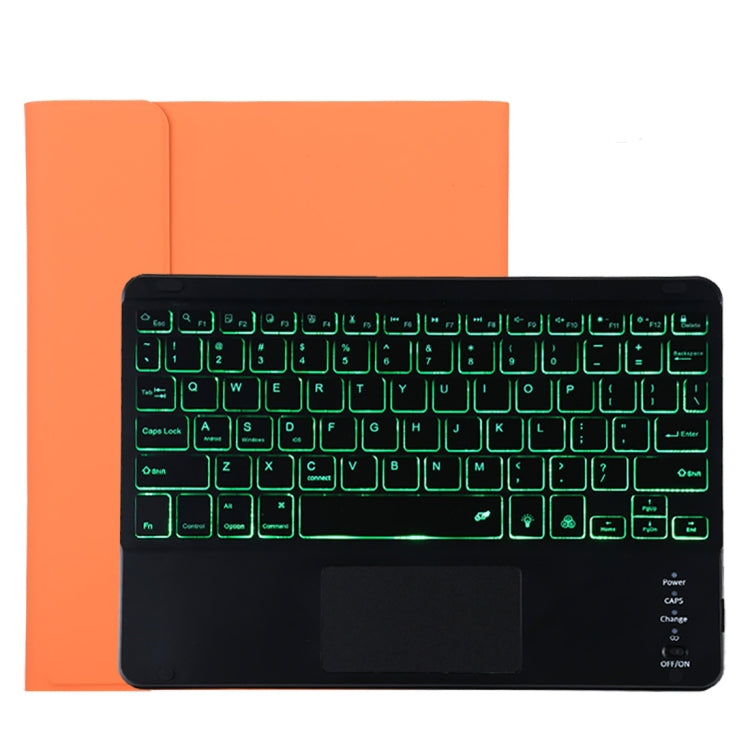 Bao da bàn phím Bluetooth đen có thể tháo rời TG11BCS bằng da microfiber cho iPad Pro 11 inch (2020), có đèn nền & bàn di chuột & khe cắm bút & giá đỡ, bàn phím màu đen