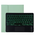 Bao da bàn phím Bluetooth đen có thể tháo rời TG11BCS bằng da microfiber cho iPad Pro 11 inch (2020), có đèn nền & bàn di chuột & khe cắm bút & giá đỡ, bàn phím màu đen