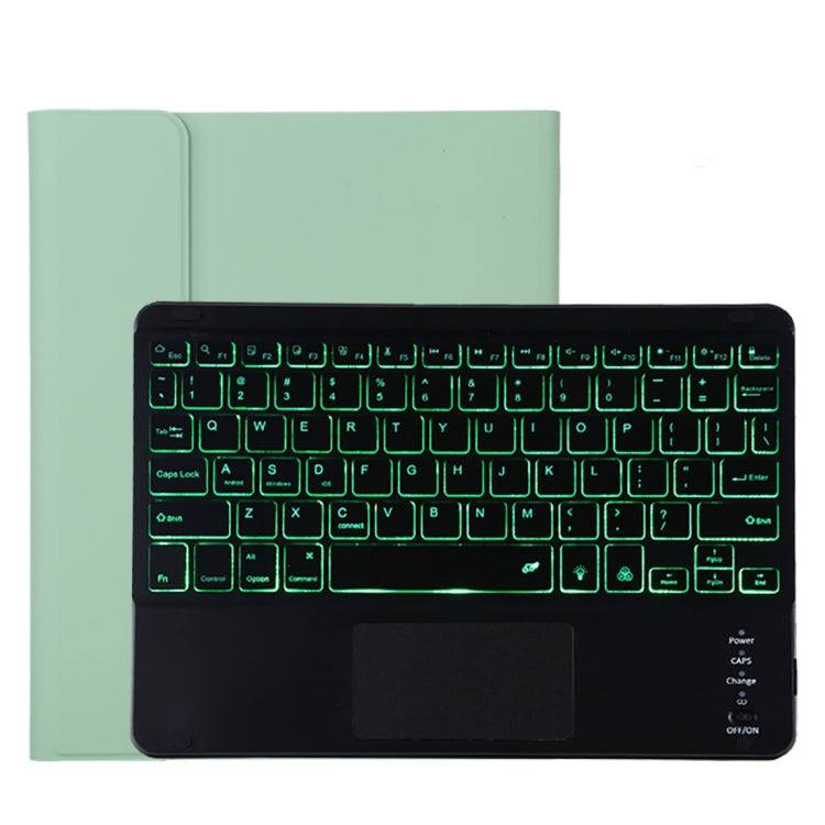 Bao da bàn phím Bluetooth đen có thể tháo rời TG11BCS bằng da microfiber cho iPad Pro 11 inch (2020), có đèn nền & bàn di chuột & khe cắm bút & giá đỡ, bàn phím màu đen