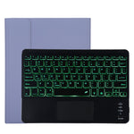 Bao da bàn phím Bluetooth đen có thể tháo rời TG11BCS bằng da microfiber cho iPad Pro 11 inch (2020), có đèn nền & bàn di chuột & khe cắm bút & giá đỡ, bàn phím màu đen