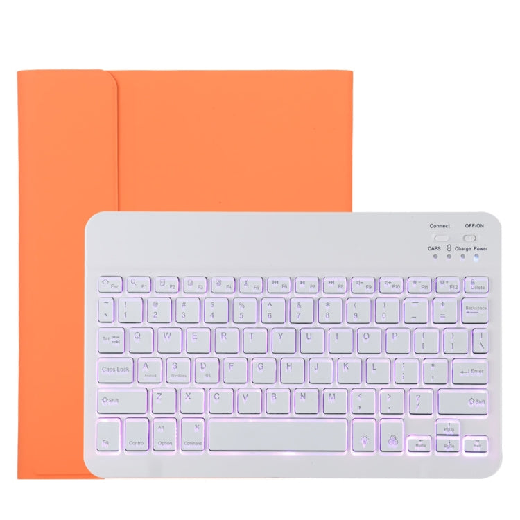 TG11BS Bàn phím Bluetooth trắng có thể tháo rời, bao da vải microfiber cho iPad Pro 11 inch (2020), có đèn nền & khe cắm bút & giá đỡ, bàn phím màu trắng