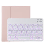 TG11BS Bàn phím Bluetooth trắng có thể tháo rời, bao da vải microfiber cho iPad Pro 11 inch (2020), có đèn nền & khe cắm bút & giá đỡ, bàn phím màu trắng