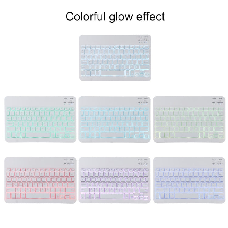 TG11BS Bàn phím Bluetooth trắng có thể tháo rời, bao da vải microfiber cho iPad Pro 11 inch (2020), có đèn nền & khe cắm bút & giá đỡ, bàn phím màu trắng