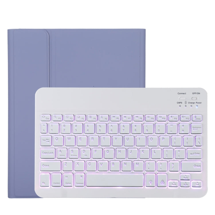 TG11BS Bàn phím Bluetooth trắng có thể tháo rời, bao da vải microfiber cho iPad Pro 11 inch (2020), có đèn nền & khe cắm bút & giá đỡ, bàn phím màu trắng