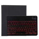 TG11BS Bàn phím Bluetooth đen có thể tháo rời + bao da vải microfiber cho iPad Pro 11 inch (2020), có đèn nền & khe cắm bút & giá đỡ, bàn phím màu đen