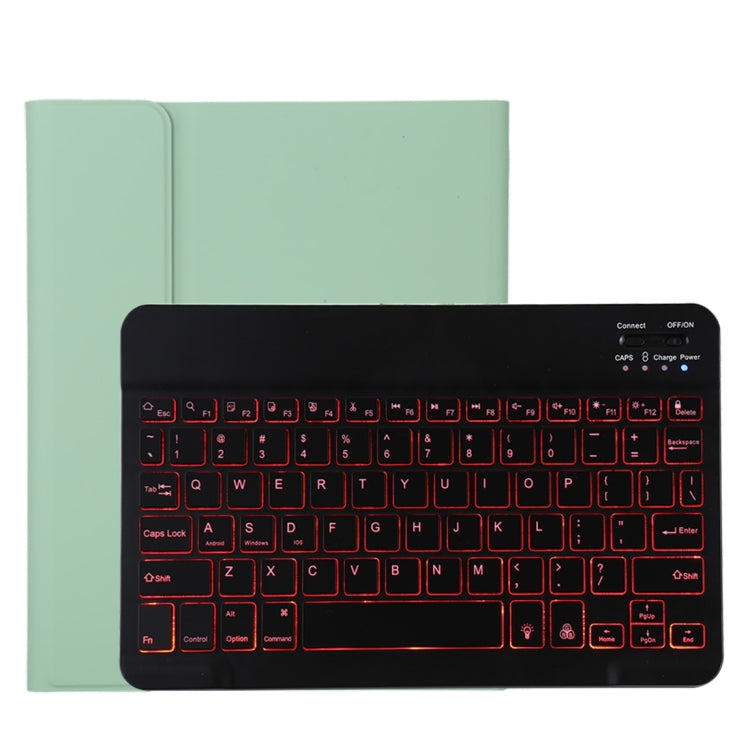TG11BS Bàn phím Bluetooth đen có thể tháo rời + bao da vải microfiber cho iPad Pro 11 inch (2020), có đèn nền & khe cắm bút & giá đỡ, bàn phím màu đen