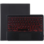 TG-102BCS Bàn phím Bluetooth đen có thể tháo rời + bao da vải microfiber cho iPad 10.2 inch / iPad Air (2019), có Touch Pad & đèn nền & khe cắm bút & giá đỡ, bàn phím màu đen