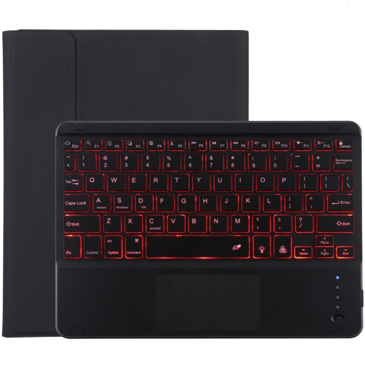 TG-102BCS Bàn phím Bluetooth đen có thể tháo rời + bao da vải microfiber cho iPad 10.2 inch / iPad Air (2019), có Touch Pad & đèn nền & khe cắm bút & giá đỡ, bàn phím màu đen