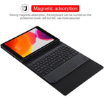 TG-102BCS Bàn phím Bluetooth đen có thể tháo rời + bao da vải microfiber cho iPad 10.2 inch / iPad Air (2019), có Touch Pad & đèn nền & khe cắm bút & giá đỡ, bàn phím màu đen