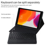 TG-102BCS Bàn phím Bluetooth đen có thể tháo rời + bao da vải microfiber cho iPad 10.2 inch / iPad Air (2019), có Touch Pad & đèn nền & khe cắm bút & giá đỡ, bàn phím màu đen