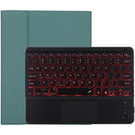 TG-102BCS Bàn phím Bluetooth đen có thể tháo rời + bao da vải microfiber cho iPad 10.2 inch / iPad Air (2019), có Touch Pad & đèn nền & khe cắm bút & giá đỡ, bàn phím màu đen