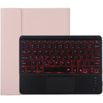 TG-102BCS Bàn phím Bluetooth đen có thể tháo rời + bao da vải microfiber cho iPad 10.2 inch / iPad Air (2019), có Touch Pad & đèn nền & khe cắm bút & giá đỡ, bàn phím màu đen