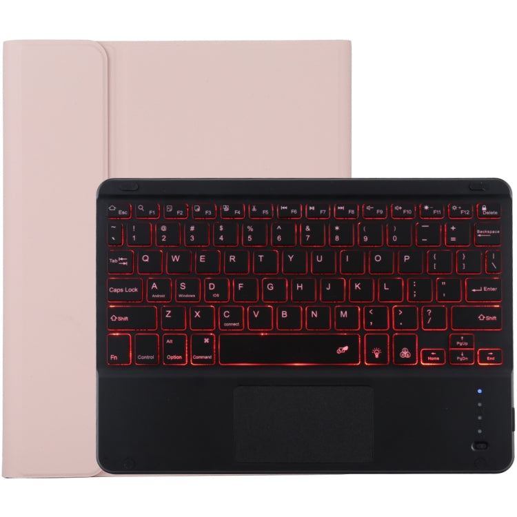 TG-102BCS Bàn phím Bluetooth đen có thể tháo rời + bao da vải microfiber cho iPad 10.2 inch / iPad Air (2019), có Touch Pad & đèn nền & khe cắm bút & giá đỡ, bàn phím màu đen