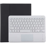 Bao da bàn phím Bluetooth trắng có thể tháo rời TG-102BC + bao da microfiber cho iPad 10.2 inch / iPad Air (2019), có bàn di chuột & khe cắm bút & giá đỡ, bàn phím màu trắng