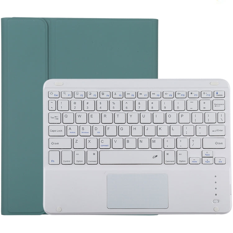 Bao da bàn phím Bluetooth trắng có thể tháo rời TG-102BC + bao da microfiber cho iPad 10.2 inch / iPad Air (2019), có bàn di chuột & khe cắm bút & giá đỡ, bàn phím màu trắng