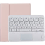 Bao da bàn phím Bluetooth trắng có thể tháo rời TG-102BC + bao da microfiber cho iPad 10.2 inch / iPad Air (2019), có bàn di chuột & khe cắm bút & giá đỡ, bàn phím màu trắng