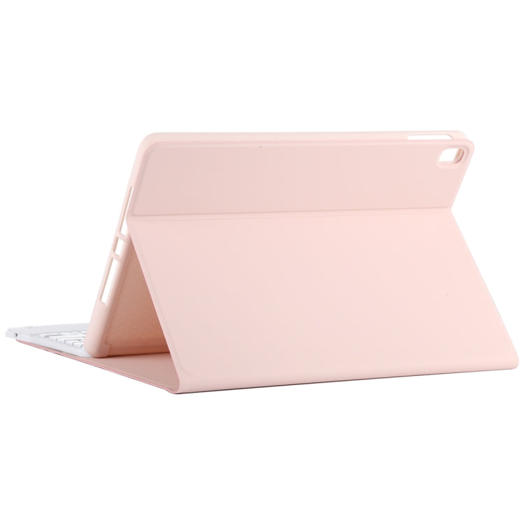 Bao da bàn phím Bluetooth trắng có thể tháo rời TG-102BC + bao da microfiber cho iPad 10.2 inch / iPad Air (2019), có bàn di chuột & khe cắm bút & giá đỡ, bàn phím màu trắng