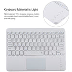 Bao da bàn phím Bluetooth trắng có thể tháo rời TG-102BC + bao da microfiber cho iPad 10.2 inch / iPad Air (2019), có bàn di chuột & khe cắm bút & giá đỡ, bàn phím màu trắng