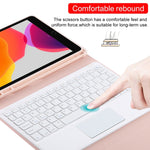 Bao da bàn phím Bluetooth trắng có thể tháo rời TG-102BC + bao da microfiber cho iPad 10.2 inch / iPad Air (2019), có bàn di chuột & khe cắm bút & giá đỡ, bàn phím màu trắng
