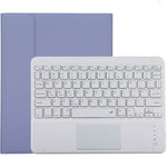 Bao da bàn phím Bluetooth trắng có thể tháo rời TG-102BC + bao da microfiber cho iPad 10.2 inch / iPad Air (2019), có bàn di chuột & khe cắm bút & giá đỡ, bàn phím màu trắng